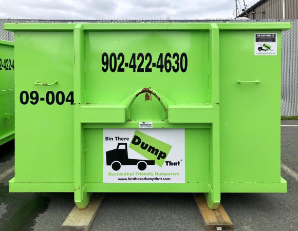 Bin Rental with Driveway Protection Boards in Halifax, NS